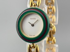 [Very Good+5] Gucci Change Bezel 1200 Gold Serry Line Watch Auth