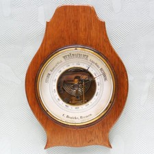 Altes Barometer C. Beuleke, Bremen Made in Germany Dosenbarometer auf Holz