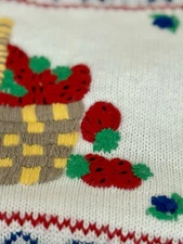 Vintage Eagle’s Eye Strawberry Knit Sweater