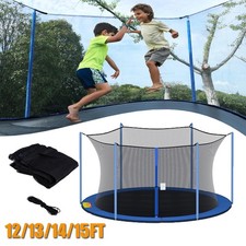 12-15ft Trampoline Safety Net Outdoor Enclosure Netting Replacement Part 6/8Pole