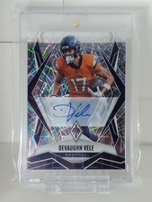 Devaughn Vele 2025 Panini Phoenix Football Silver Lazer /25 Denver Broncos Auto