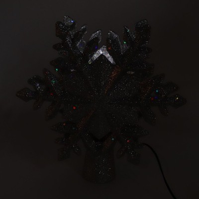 (US Plug 110V) Silver Snowflake Weihnachtsbaum Topper Beleuchtete 3D PVC We DO
