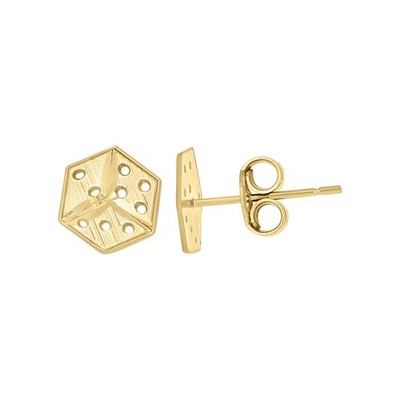 10kt Gelbgold Herren Glücksspiel Würfel Ohrstecker