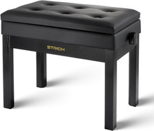Adjustable Piano Bench with Storage  Cushion for Music Schools - Black