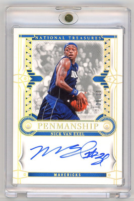 Nick Van Exel 2023 Panini National Treasures Penmanship On Card Auto Gold /10