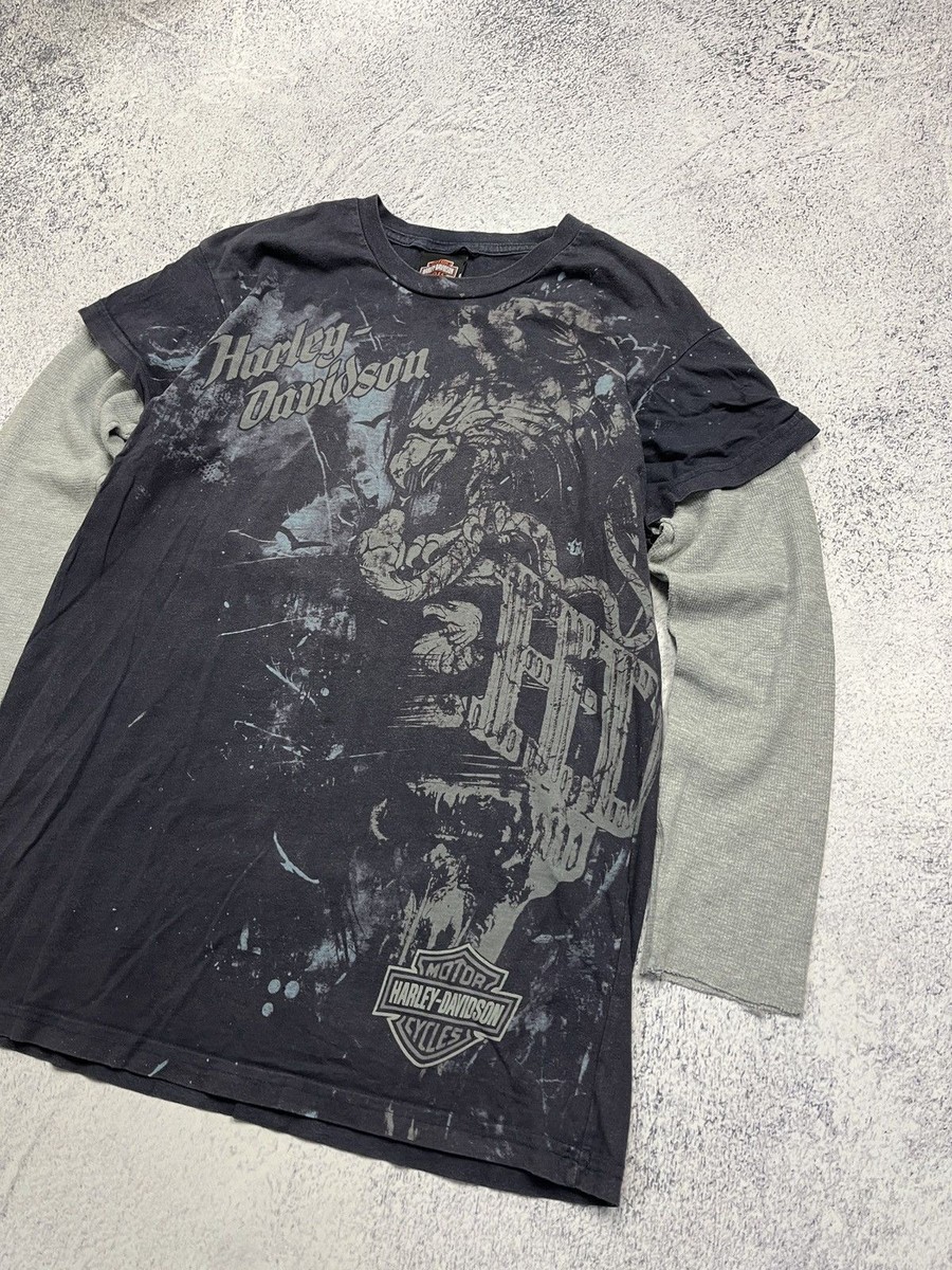 Vintage 2009 Harley Davidson Switzerland Thun Tee Longsleeve Shirt Rare Women's View 4