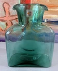 Vintage Blenko Art Glass Aqua Green Hand Blown Water Bottle Exc Must See