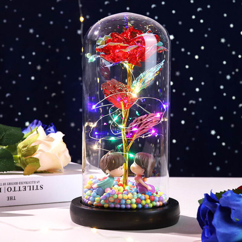 ❦ベル LEDライト/ルームフレグランス FLOWER PRINCESS Amazon.com: Dome Led Light,Forever Fresh Rose Music Box in Glass