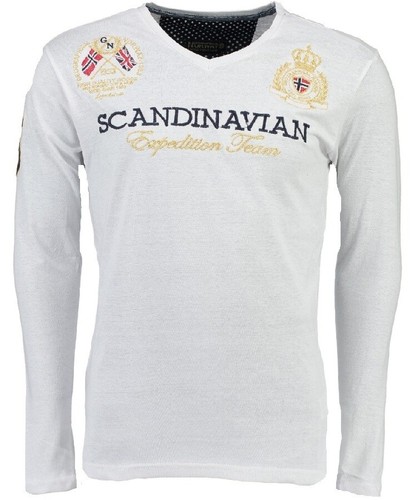 Geographical Norway Homme T-Shirt Manches Longues Chemise T-Shirts Scandinavian - Picture 5 of 6