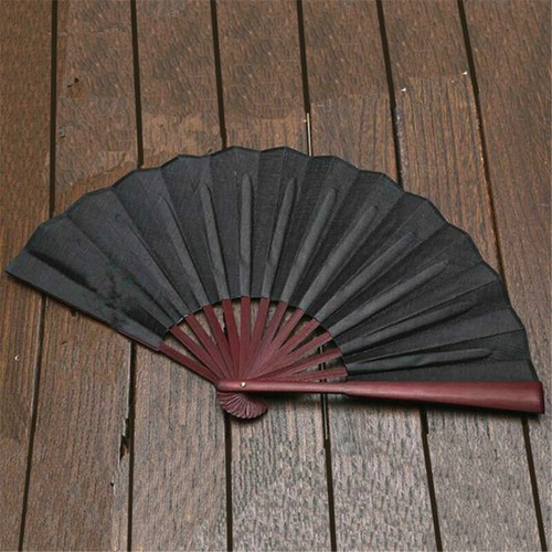 1pc Chinese Kung Fu Tai Chi Held Fans Dance Folding Hand Fan Red Black White - Picture 5 of 12