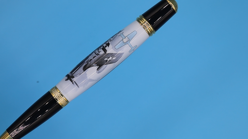 North American P-51 Mustang Aviation Relic with Gold Sierra Ballpoint Pen - Video 1 of 1