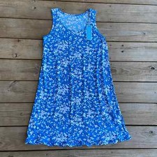 NEW Draper James Ruffle Nightie in Blue Shadow Floral Size S/M Small Medium