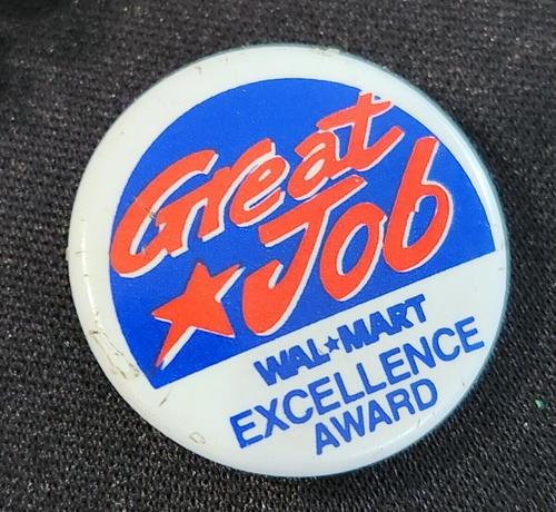 4 Vtg Walmart Employee Pins*2 Great Job Excellence Pinback, 5 Year, Atta Girl - Picture 3 of 11