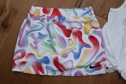 Nike Girl Tank Top & Skirt Set ~ White & Rainbow Colors - Picture 3 of 4