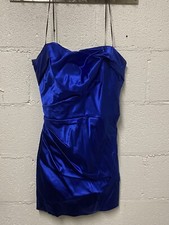 Women's David Meister Signature Sz 8 Bodycon Corsette Royal Blue Cocktail Dress