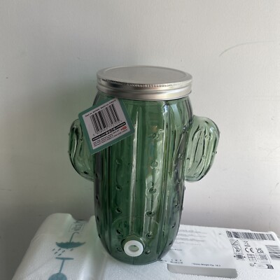 Kaktus Eiskalt Mason Getränkespender Glas Höhe 30 cm grün 3 Liter