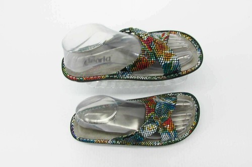 Alegria Women Shoe Violet Floral Snake Size 6.5 EUR 37 Sandal Pre Owned qp - Picture 2 of 12