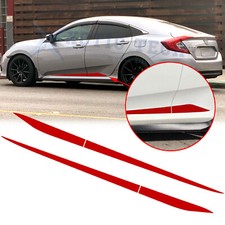 Sport Red Pre-cut Stripe Side Door Skirt Decal Sticker For Honda Civic 2016-2021