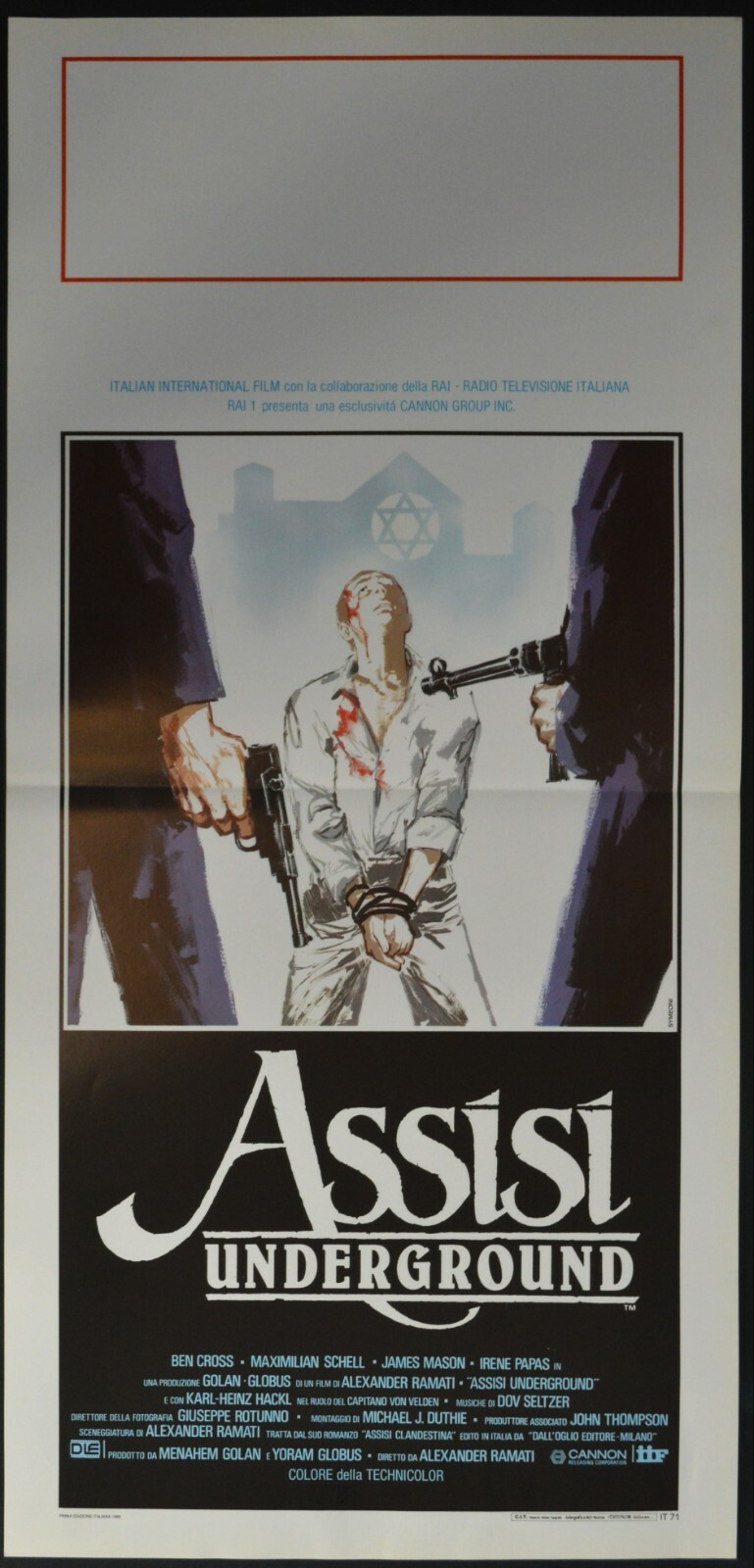 Locandina originale film Assisi Underground (1985) - Regia di Alexander Ramati