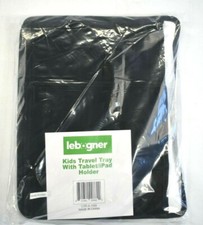 Lebogner Kids Fold Up Car Travel Tray Tablet/iPad Holder Side Pockets Cup Holder