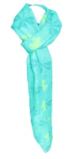 Ladies Long Lightweight Head/Neck Scarf - Green w/Shamrocks in Wht, Grn & Must