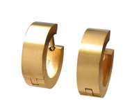 Herren Ohrringe Ø 15 Mm / 5 Mm Edelstahl Manner Creolen Titan StäBchen Matt Top