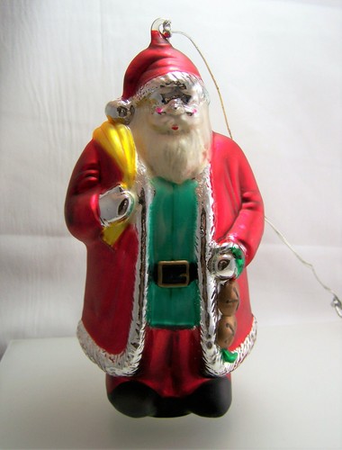Department 56 Mercury Glass EXTRA LARGE Santa Christmas Ornament Xmas 1990's - Picture 6 of 7