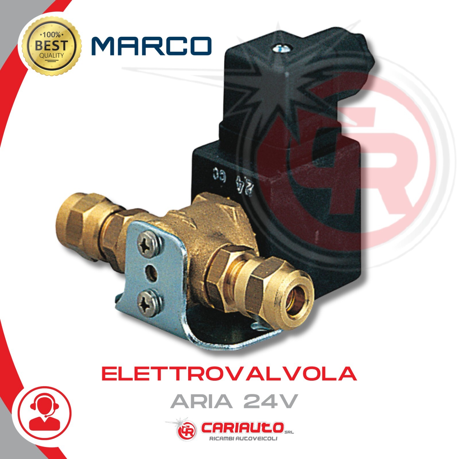 Elettrovalvola Clacson 24v Aria - Solo Qualità Italiana - Raccordo 8mm