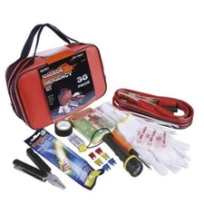 36 PC Auto Emergency Roadside Safety Kit Booster Cables Flashlight Multi-Tool +