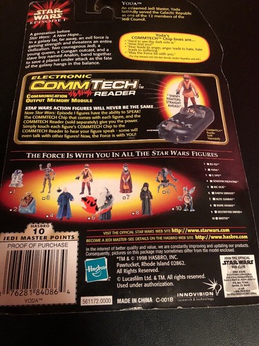 Hasbro STAR WARS YODA Jedi Council Chair Action Figure CommTech Chip 1998 NIB - Picture 6 of 6