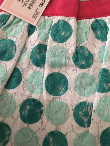 New W/Tags Juicy Couture Baby Girl Dress green Dots Lining 100%Cotton W/Panty - Picture 7 of 7
