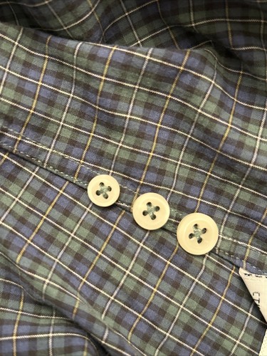Polo by Ralph Lauren Custom Fit Designer Shirt Green Blue Plaid Check Logo Large - Picture 9 of 10