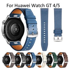 22mm Stitching Cowhide Leather Watch Band Belt Strap for Huawei Watch GT4 5 46mm