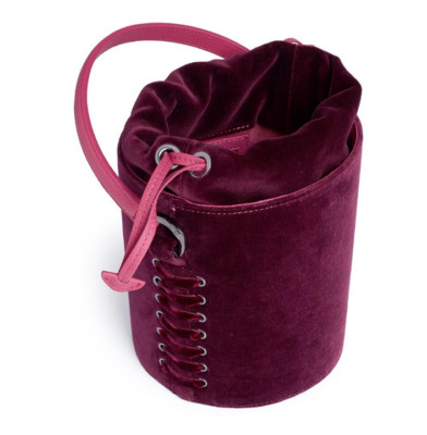 MELI MELO X2904 Santina Mini Purple Velvet Bucket Bag