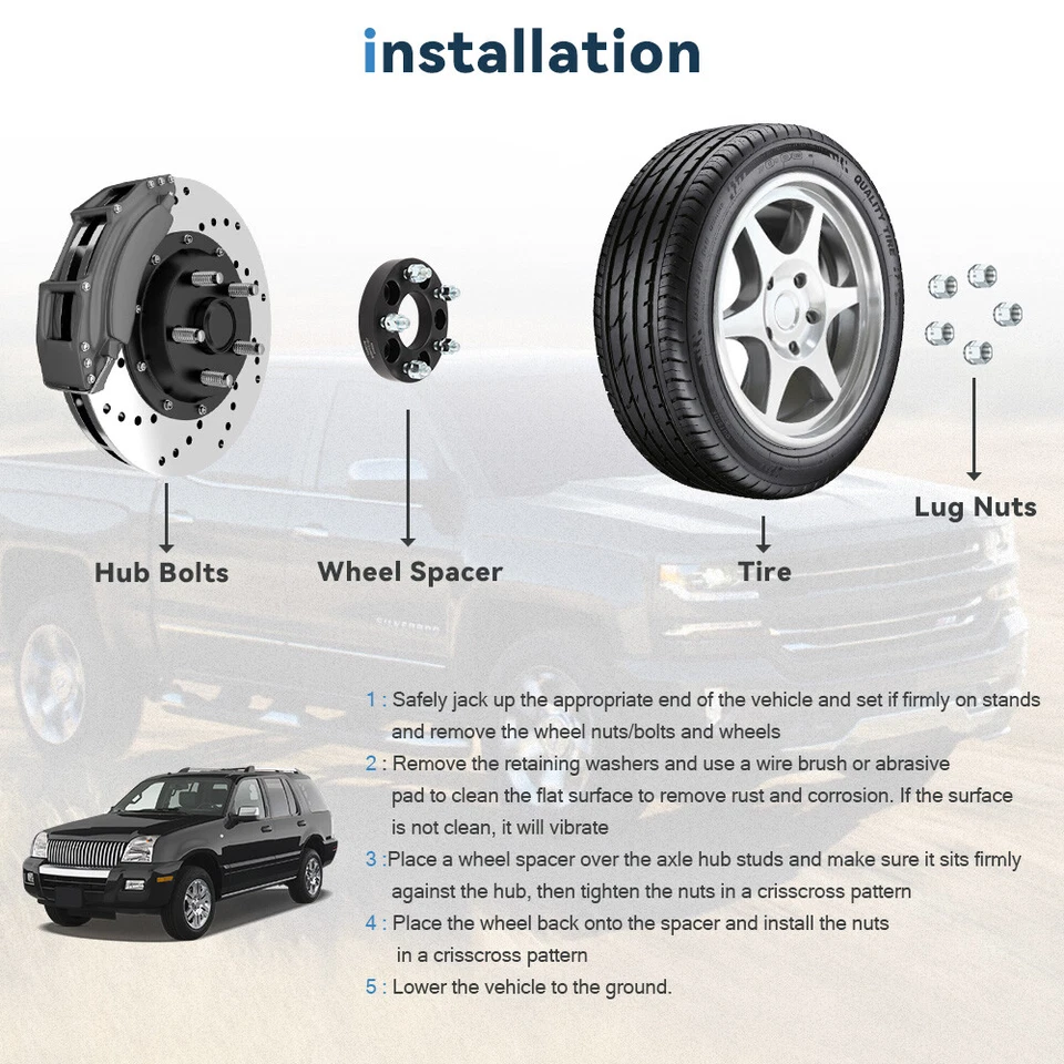 4 adaptadores de rueda de 1" 5x4,5 a 5x4,75 de 1/2"x20 para Ford a Chevy ruedas de 5 orejetas Foto 4 de 4