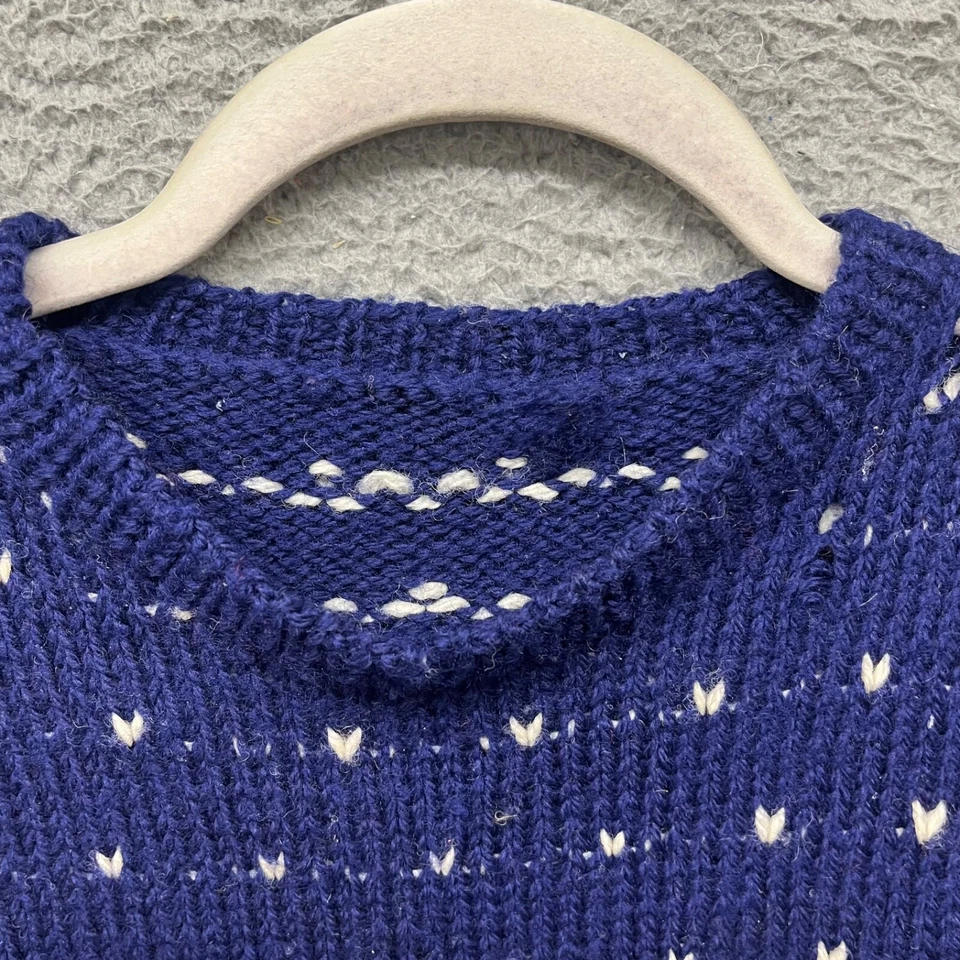 Suéter De Colección Feo Navidad Para Mujer M Azul Fiesta Corona Grannycore Retro Foto 3 de 4