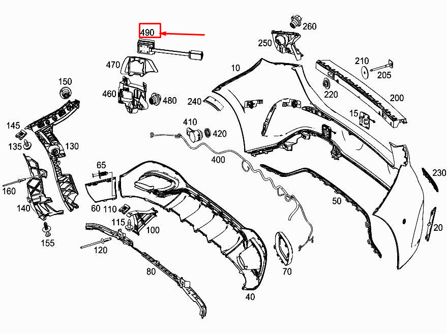 MERCEDES-BENZ A W177 Heckstoßstangen-Radarsensor A0009058809
