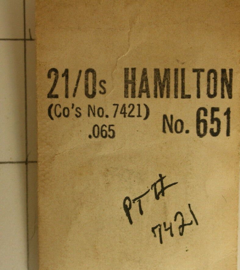 Hamilton  Mainspring size 21/0 Pt # 7421