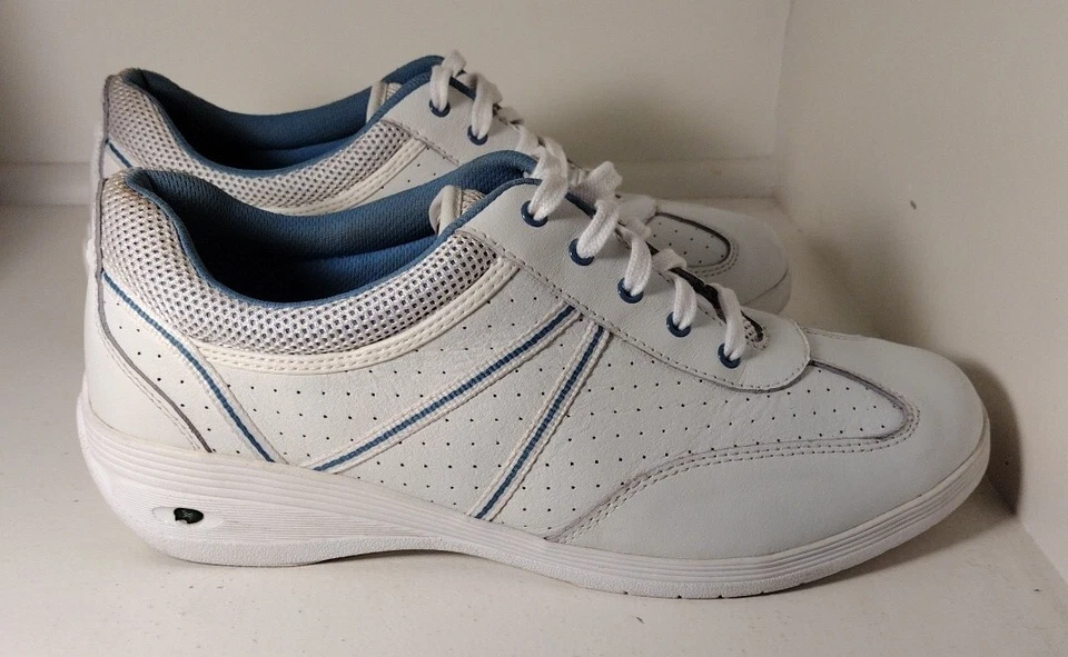 Tenis para caminar GRASSHOPPERS PureFit Premium de cuero blanco para mujer talla 11W Foto 3 de 4