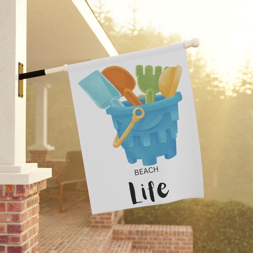 Beach Life Sand bucket flag decorative gift yard Garden & House Banner - Picture 9 of 9