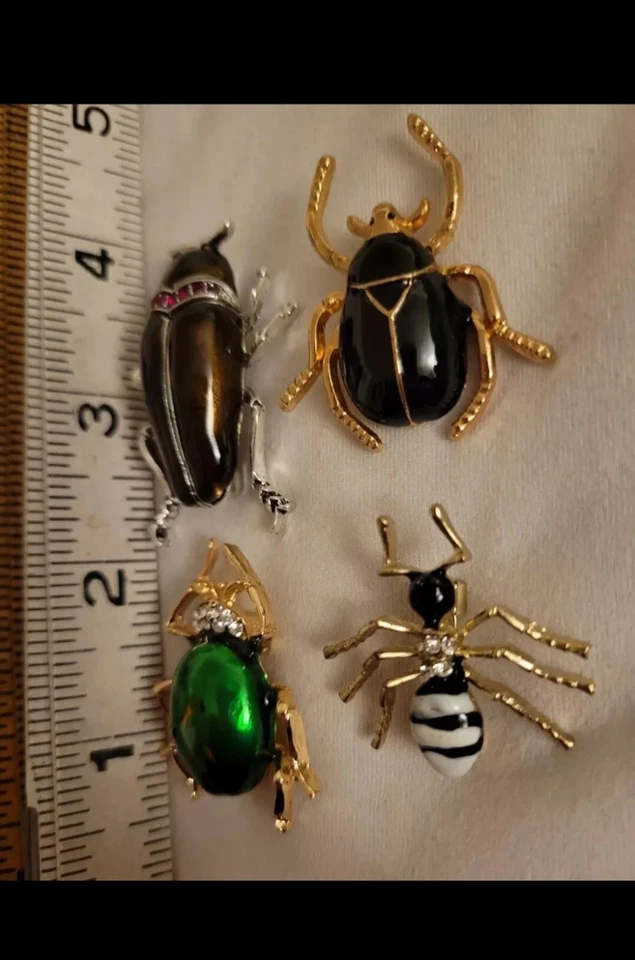 4PC Ant Beetles Roach Insect Bug Brooch Pin Lapel Lot Jewelry Nice! CA USA E177 - Image 4 of 4