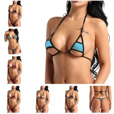 Womens Sexy Bikini Set Cutout Bra Micro Mini ...