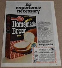 1971 Print Ad Betty Crocker Homemade Bread Mix no experience necessary art