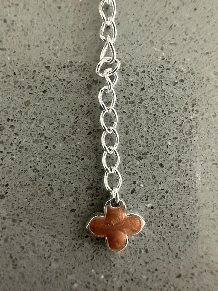 Collar de cadena margarita marrón marino largo temprano Lauren G. Adams Foto 3 de 4