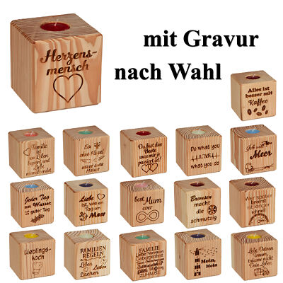 Pimabo Teelicht Windlicht graviert - Geschenk Deko Geburtstag Weihnachten Urlaub
