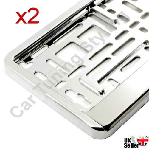 2x Chrome Car Number Plates Surrounds Holder For Mercedes A B C E S M Class