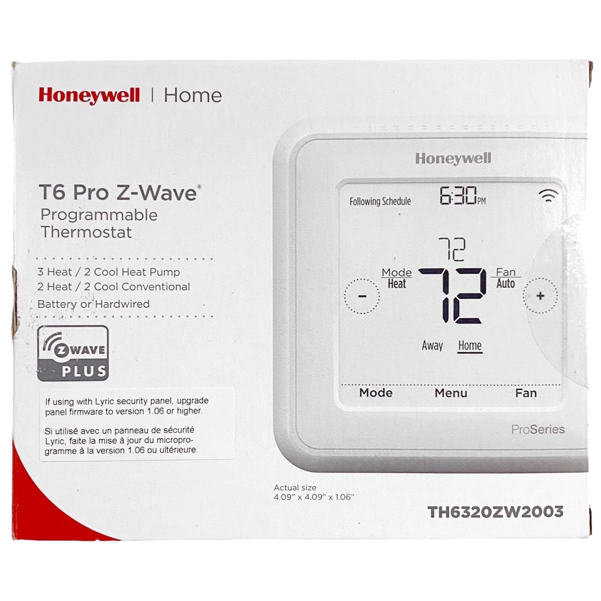 Honeywell TH6320ZW2003 T6 Pro Series Z-Wave Stat Thermostat Comfort Control  -NEW 85267422499 | eBay