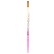Acrylic Brush #10 - Pink | 100% Pure Kolinsky | Crystal Cut Handle and Aceton...