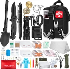 Kit supervivencia y primeros auxilios 238pcs con tienda y bolsa Molle