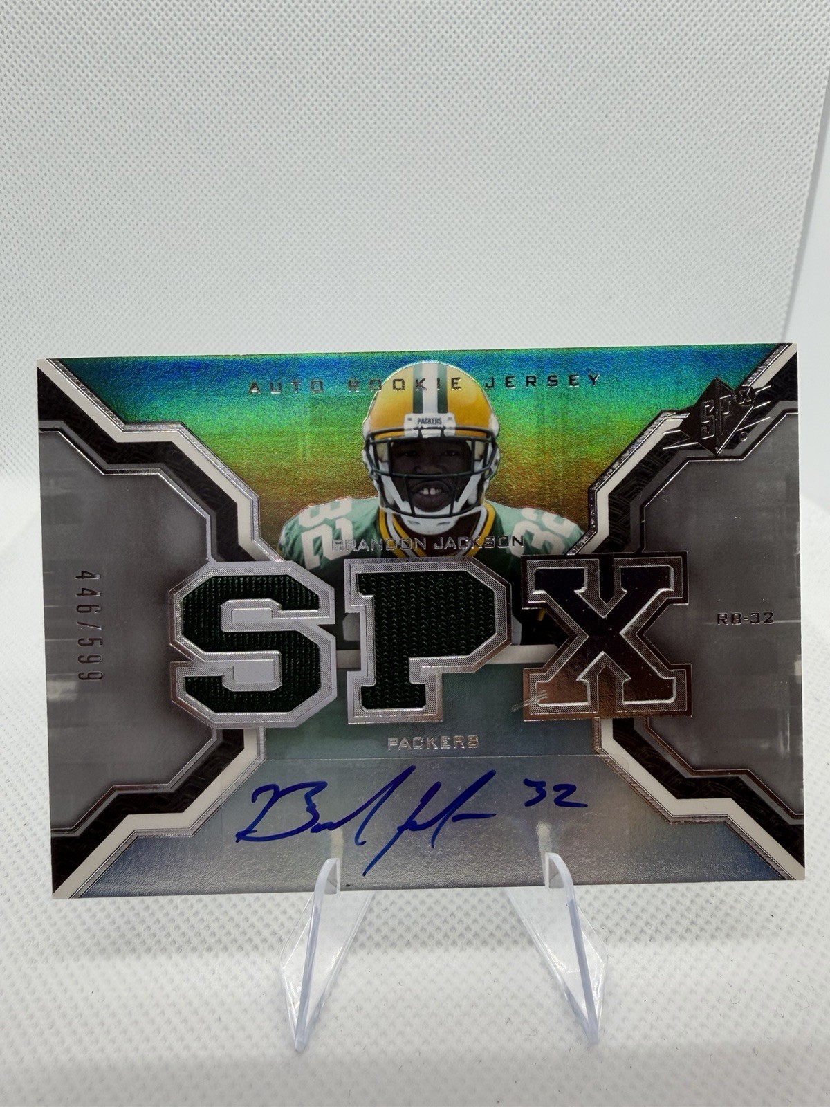 Brandon Jackson #194 2007 Upper Deck SPx Rookie Patch Auto /599 Packers
